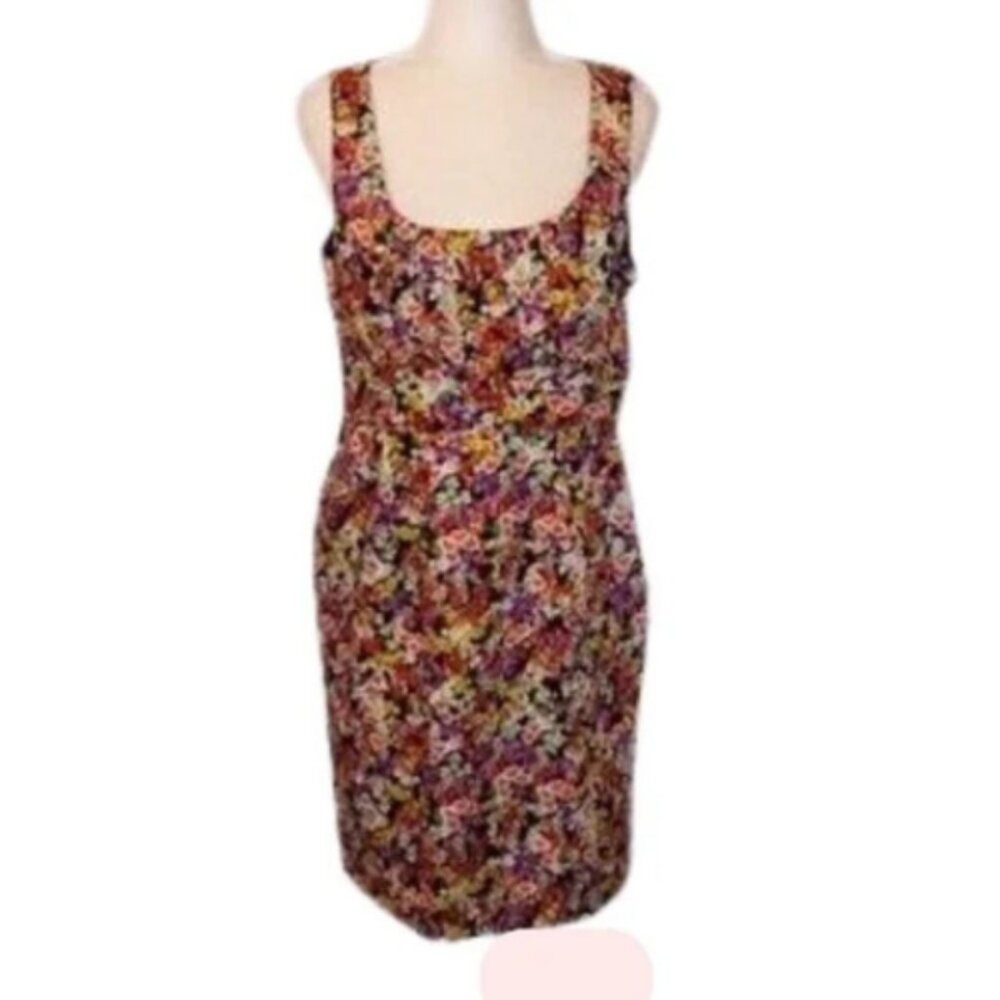 SPENCE Like-New Floral Black Floral Dress 10